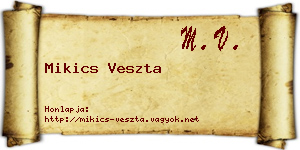 Mikics Veszta névjegykártya